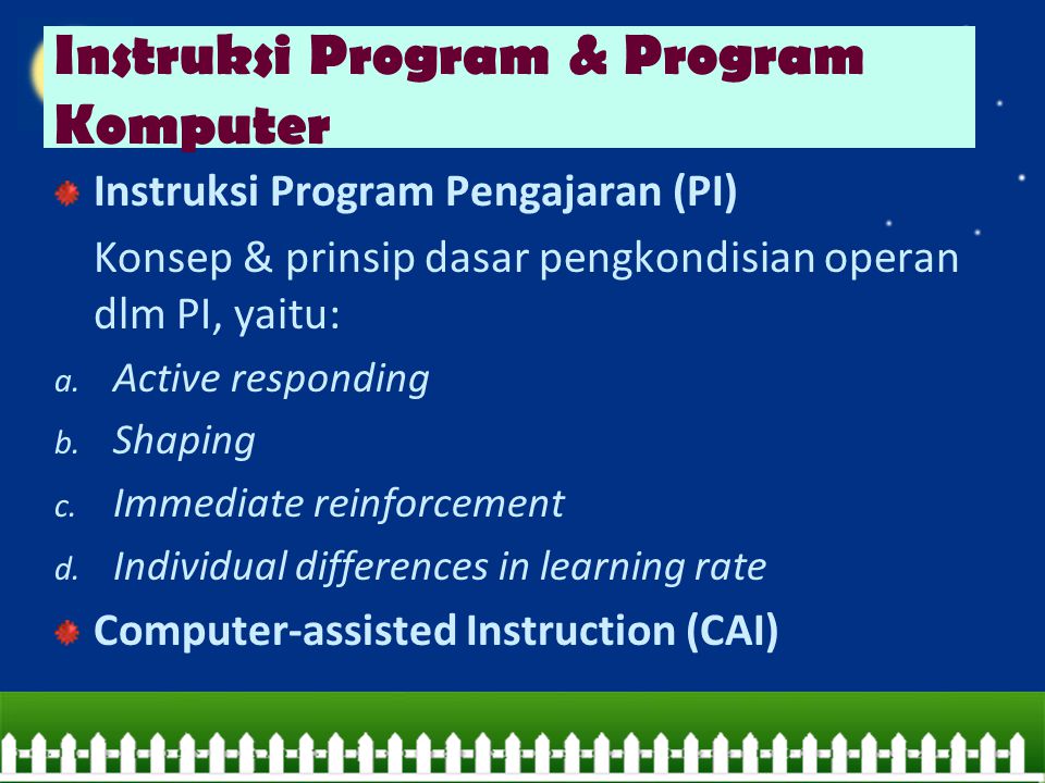 Instruksi Program & Program Komputer