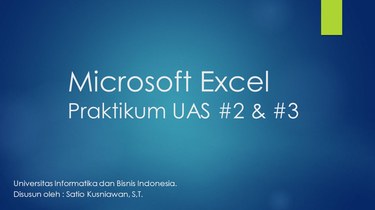 Microsoft Excel Praktikum UAS #2 & #3