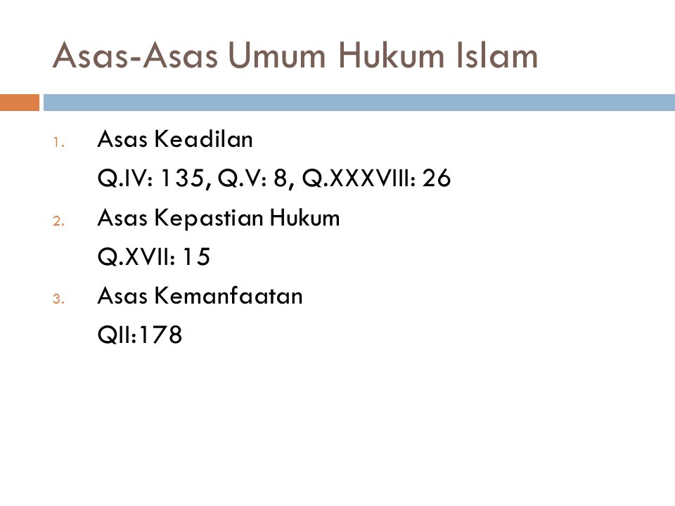 Asas-Asas Umum Hukum Islam