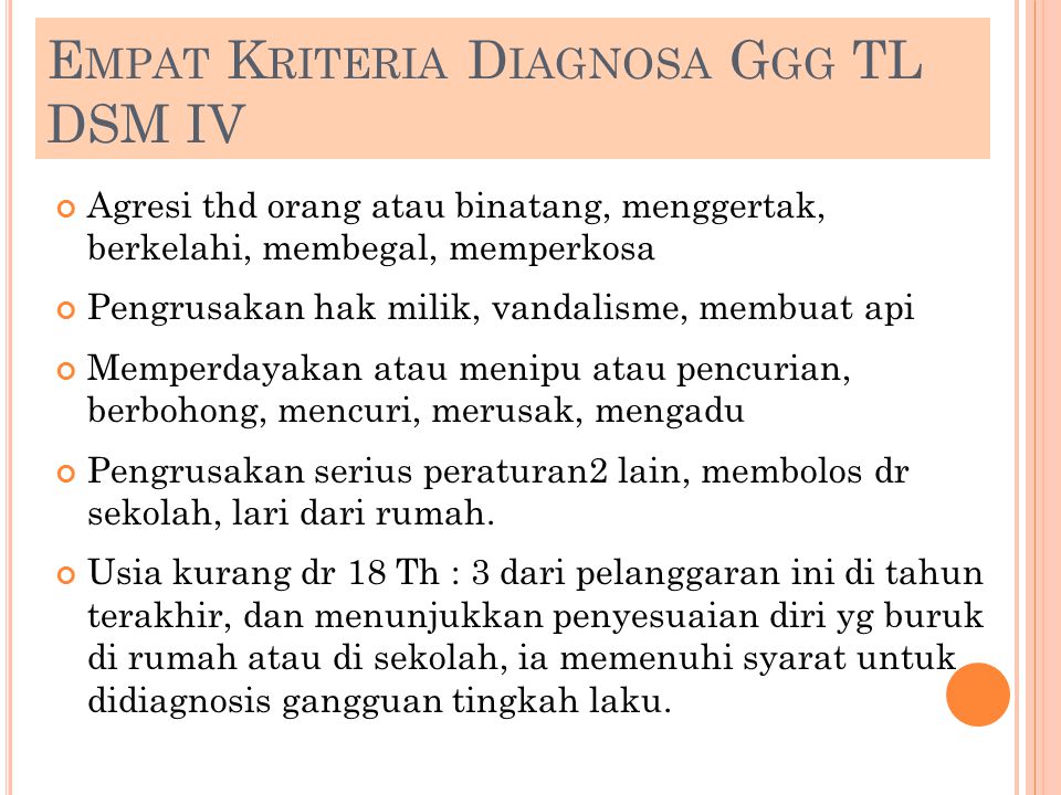 Empat Kriteria Diagnosa Ggg TL DSM IV