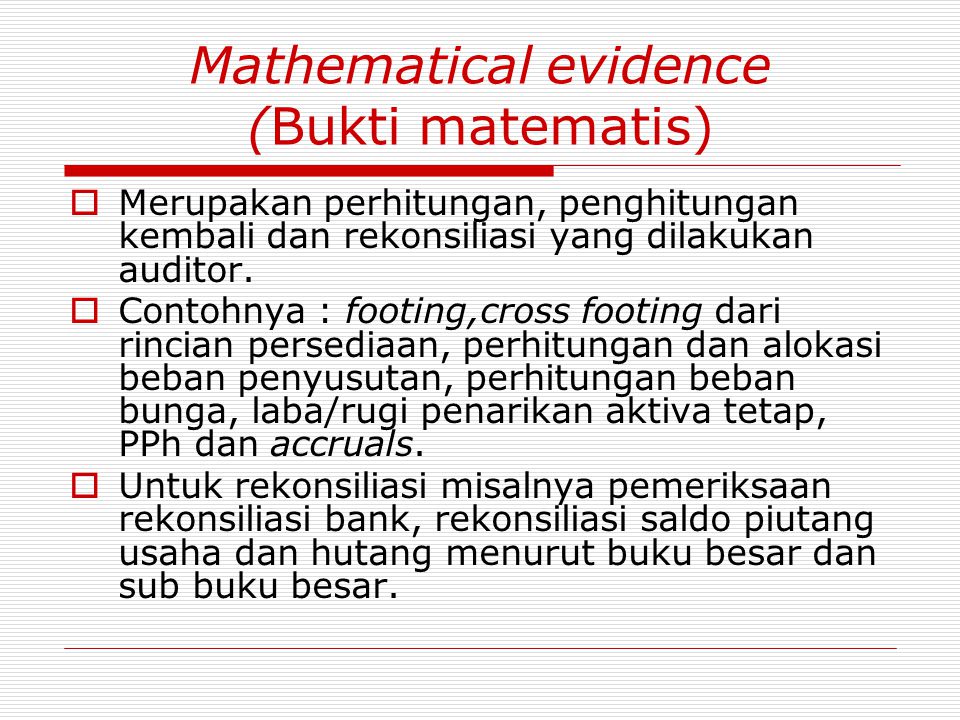 Mathematical evidence (Bukti matematis)