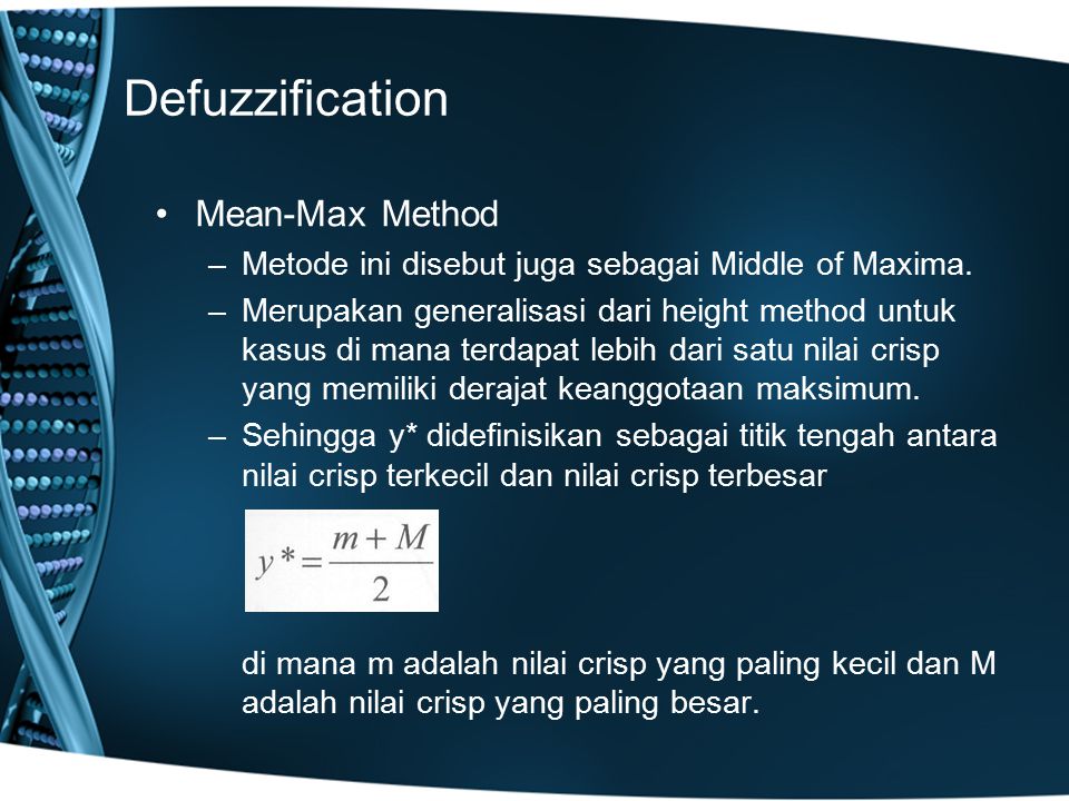 Defuzzification Mean-Max Method