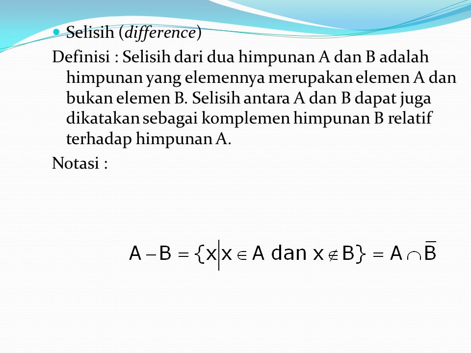 Selisih (difference)
