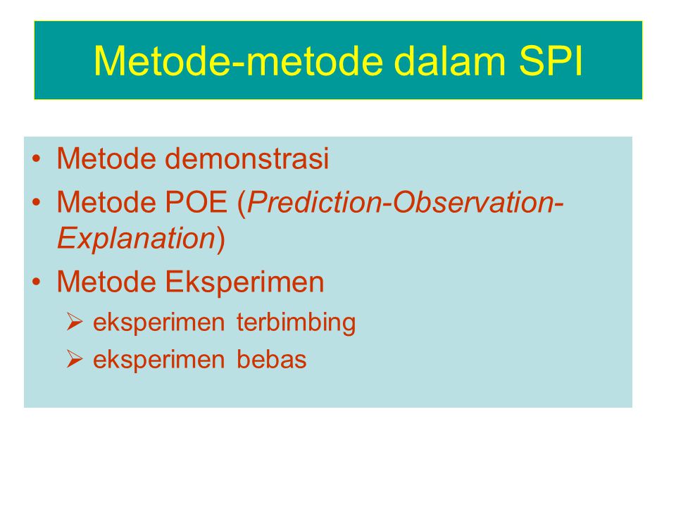 Metode-metode dalam SPI