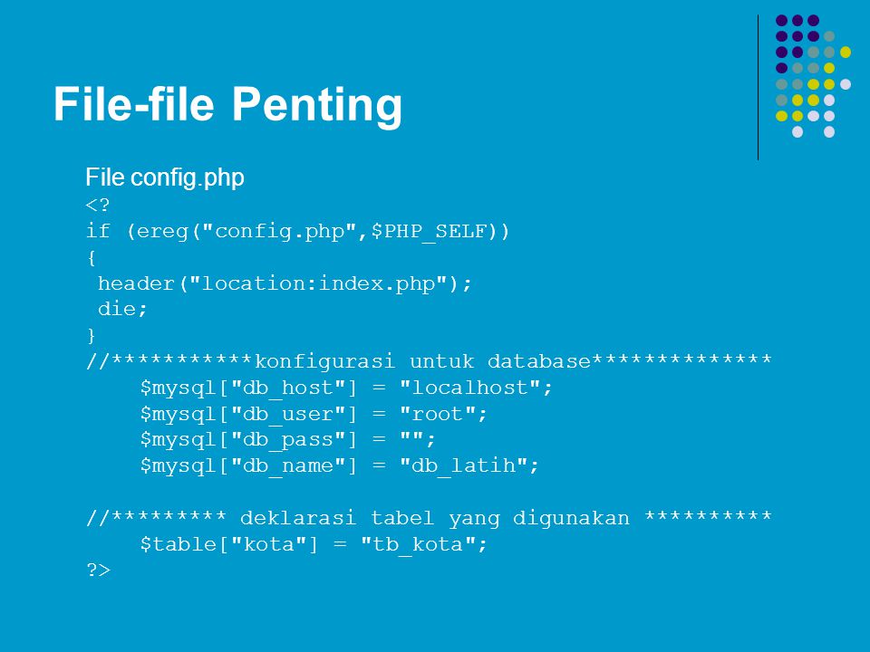 File-file Penting File config.php <