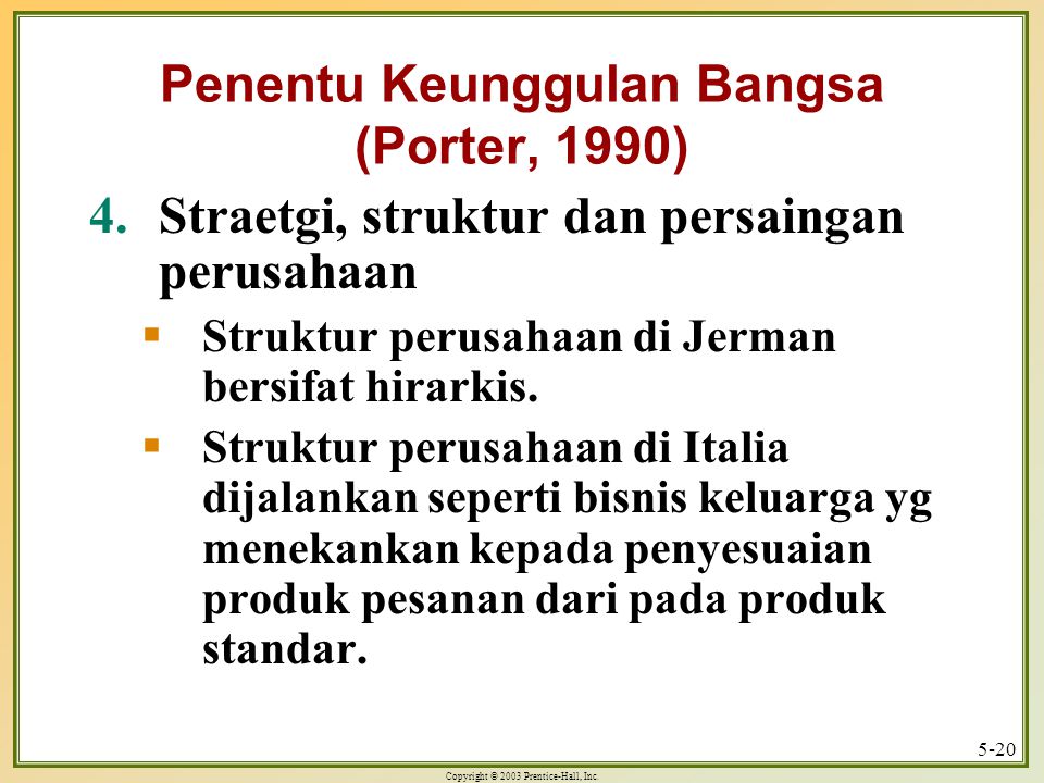 Penentu Keunggulan Bangsa (Porter, 1990)