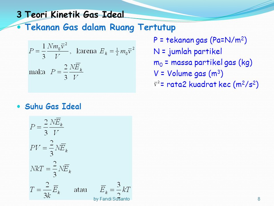 3 Teori Kinetik Gas Ideal Tekanan Gas dalam Ruang Tertutup