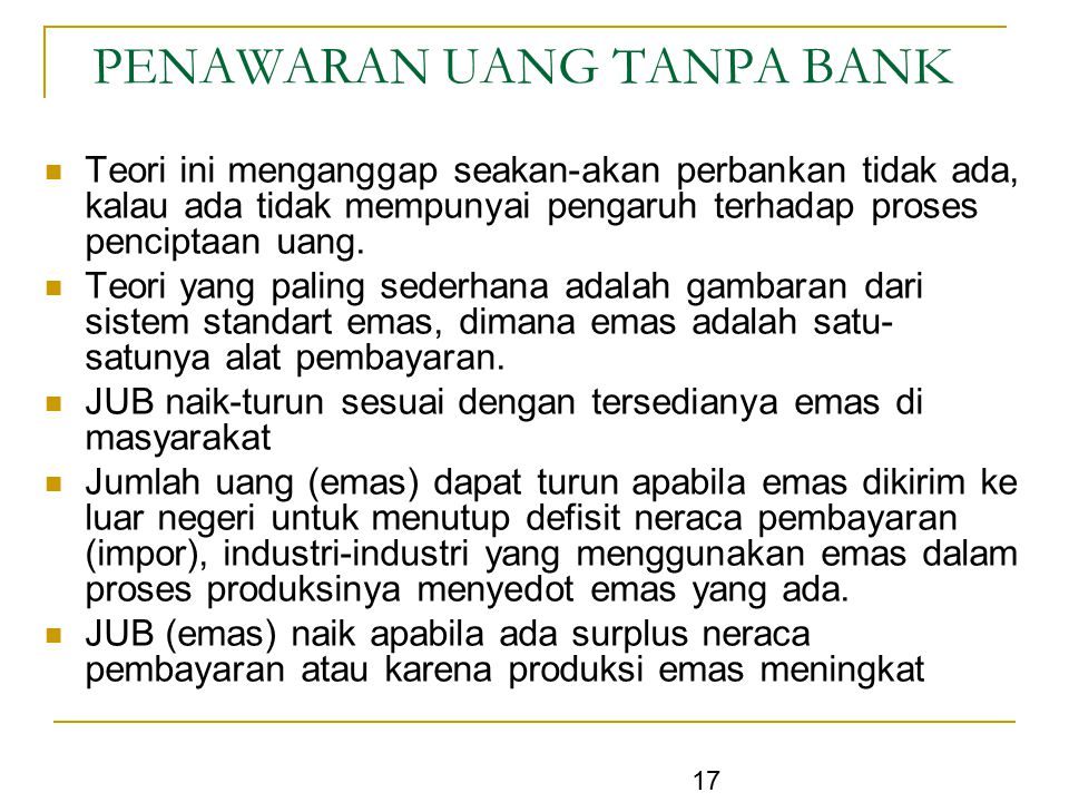 PENAWARAN UANG TANPA BANK