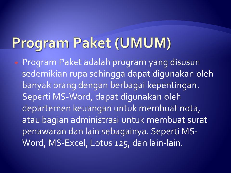 Program Paket (UMUM)