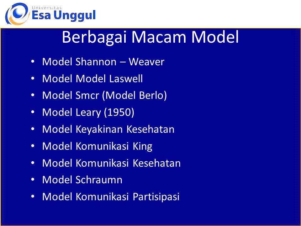 Berbagai Macam Model Model Shannon – Weaver Model Model Laswell
