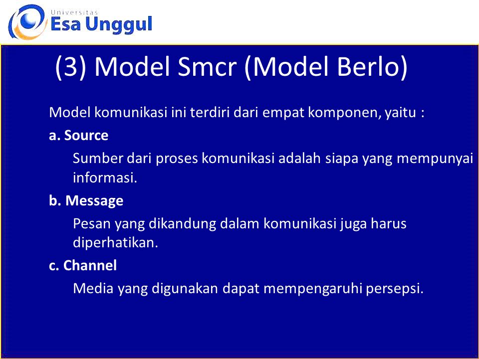 (3) Model Smcr (Model Berlo)