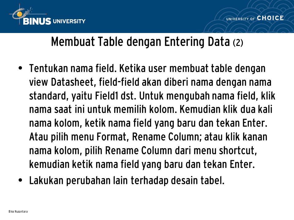 Membuat Table dengan Entering Data (2)