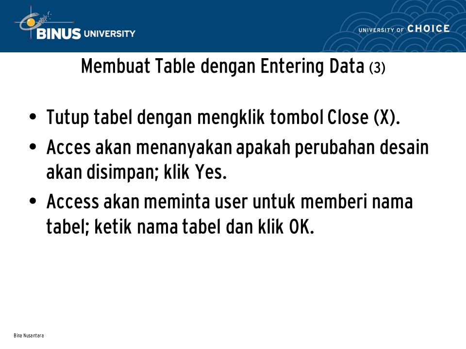 Membuat Table dengan Entering Data (3)