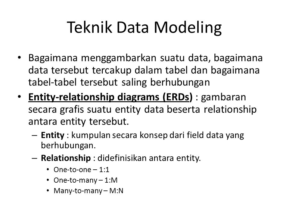 Teknik Data Modeling
