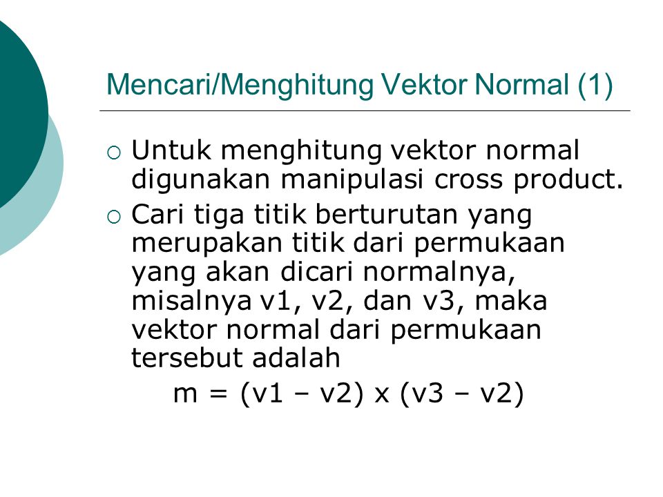 Mencari/Menghitung Vektor Normal (1)