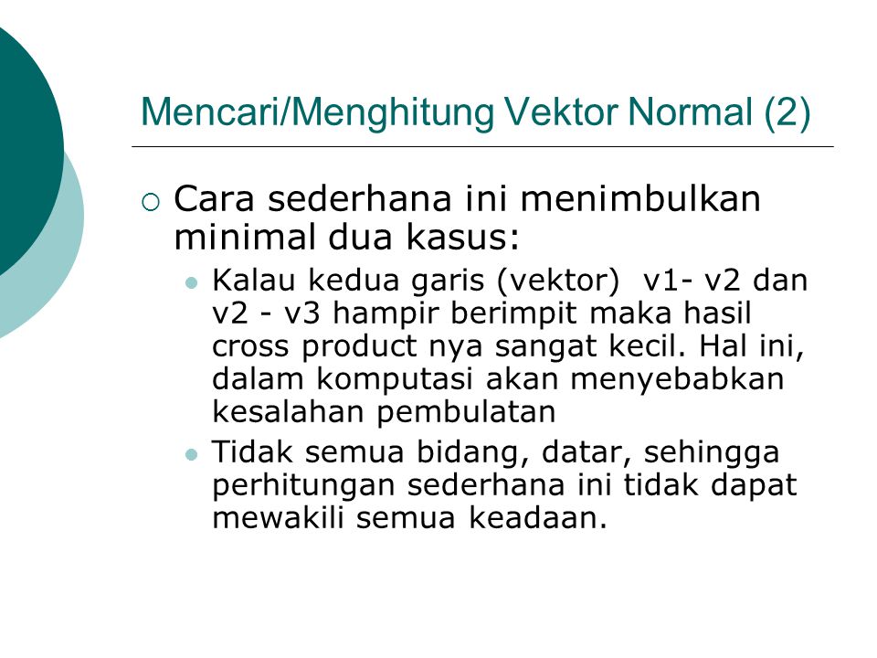 Mencari/Menghitung Vektor Normal (2)