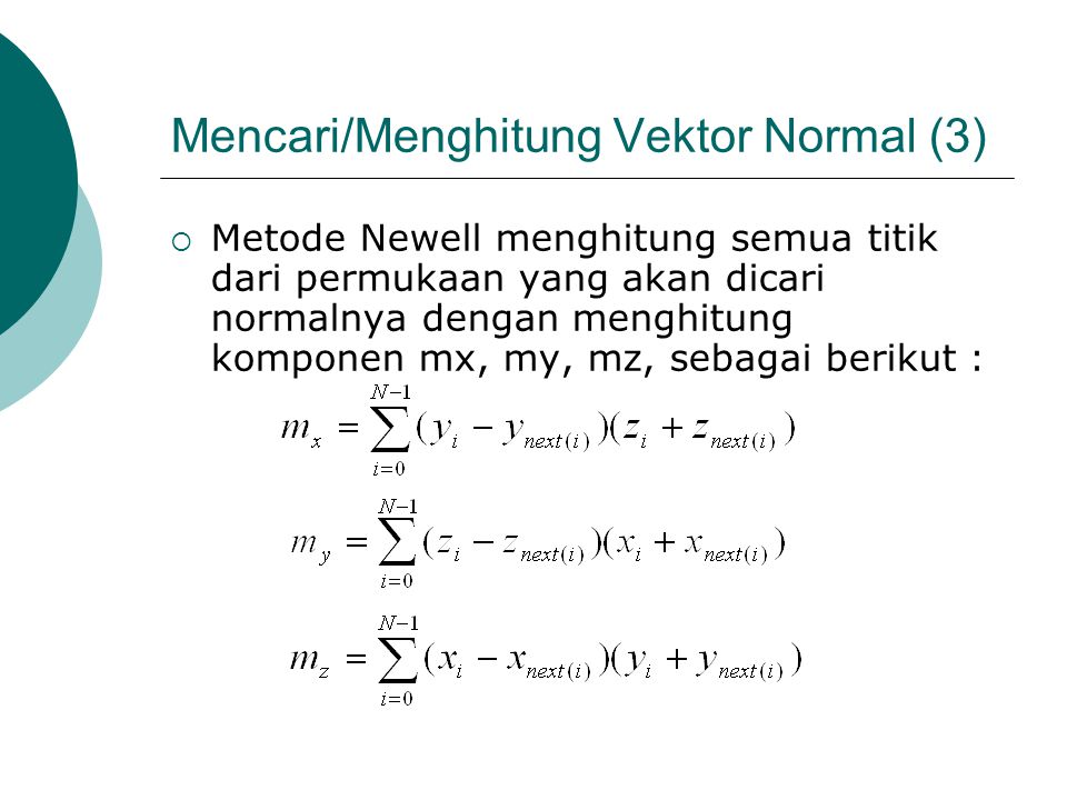 Mencari/Menghitung Vektor Normal (3)