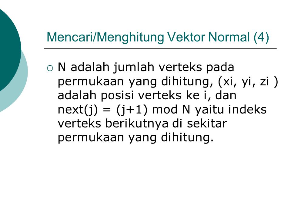 Mencari/Menghitung Vektor Normal (4)