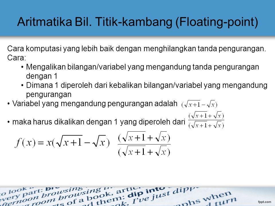 Aritmatika Bil. Titik-kambang (Floating-point)