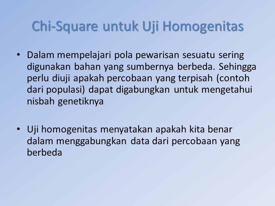 Chi-Square untuk Uji Homogenitas