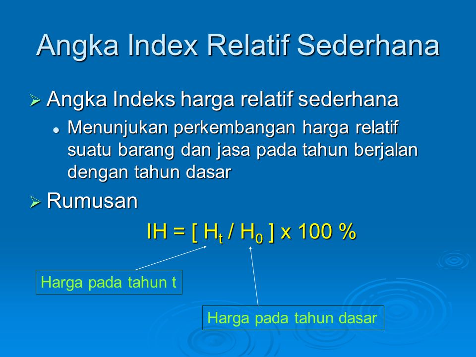 Angka Index Relatif Sederhana