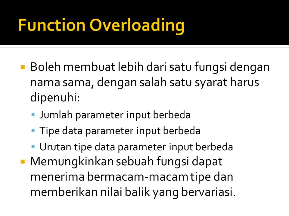 Function overloading