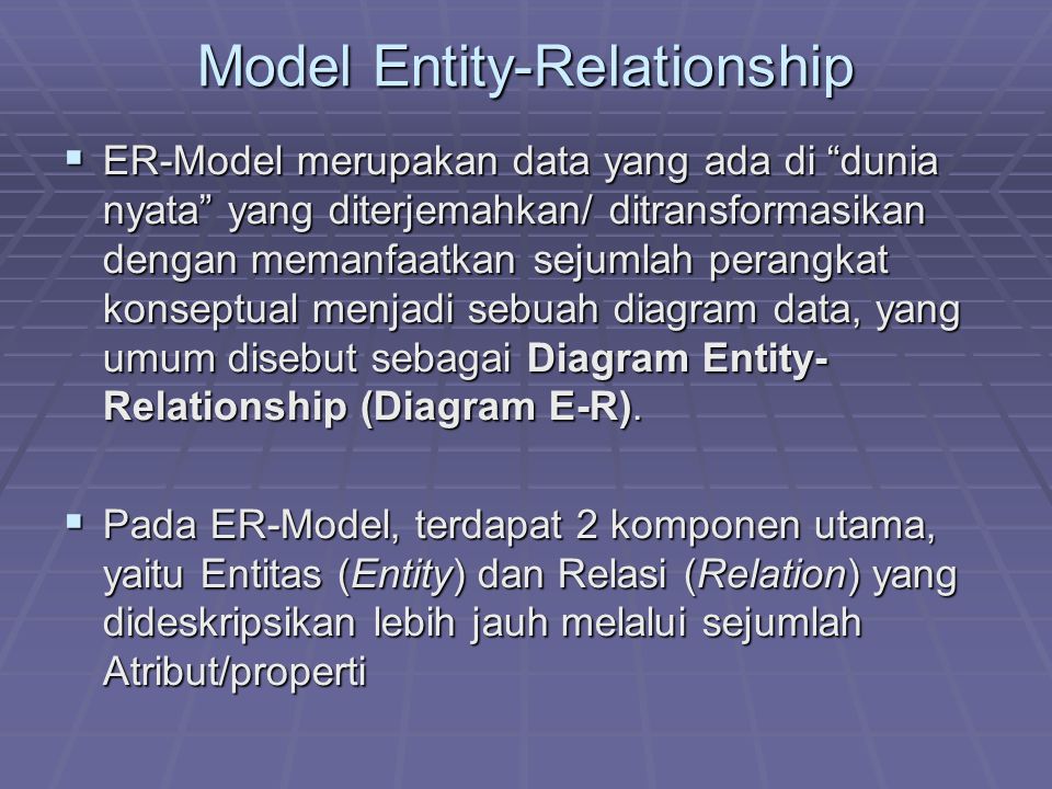 Model Entity-Relationship