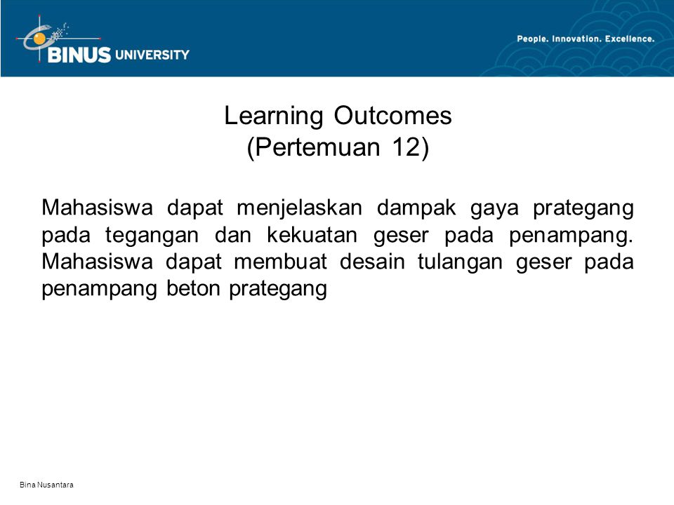 Learning Outcomes (Pertemuan 12)