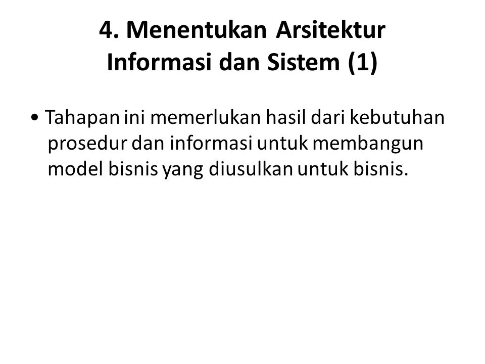 4. Menentukan Arsitektur Informasi dan Sistem (1)