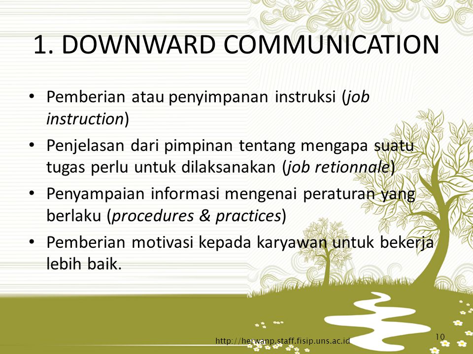 1. DOWNWARD COMMUNICATION