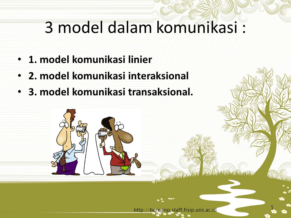 3 model dalam komunikasi :
