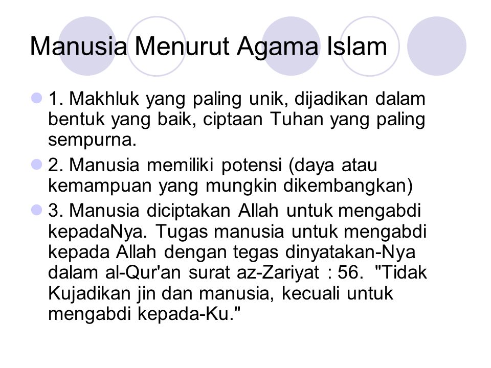 Manusia Menurut Agama Islam