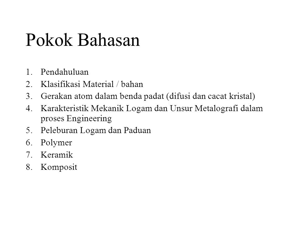 Materi Kuliah Material Teknik Ppt Download