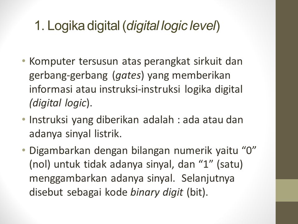1. Logika digital (digital logic level)