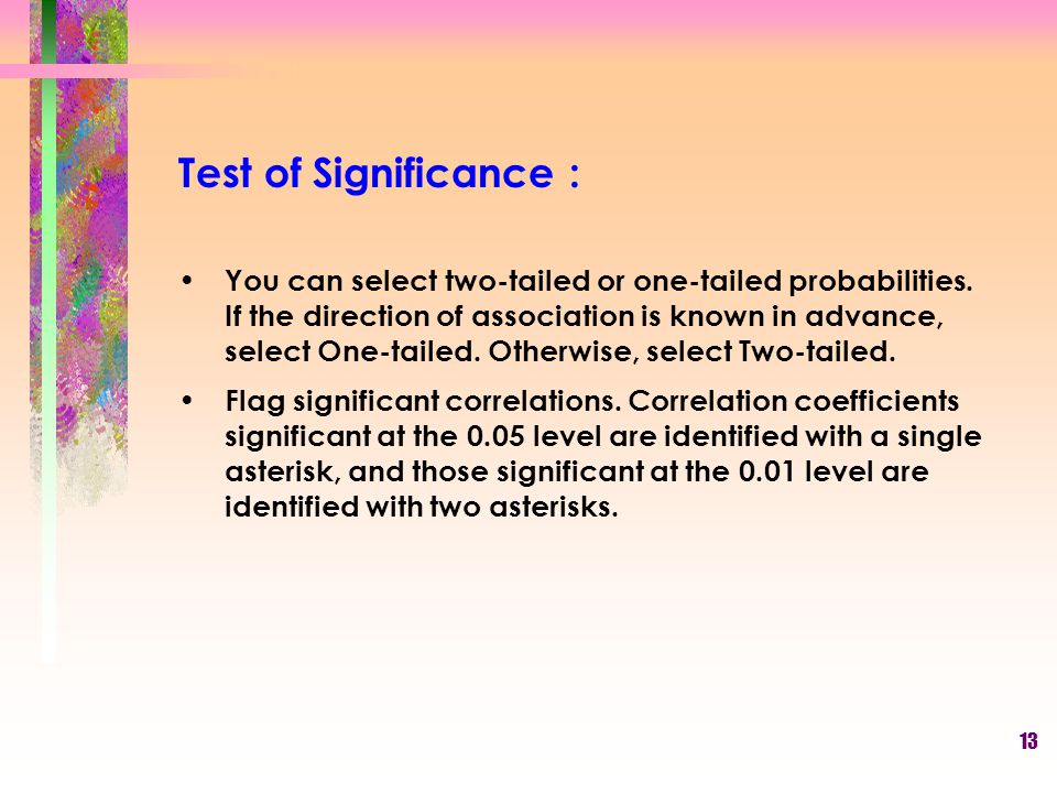 Test of Significance :