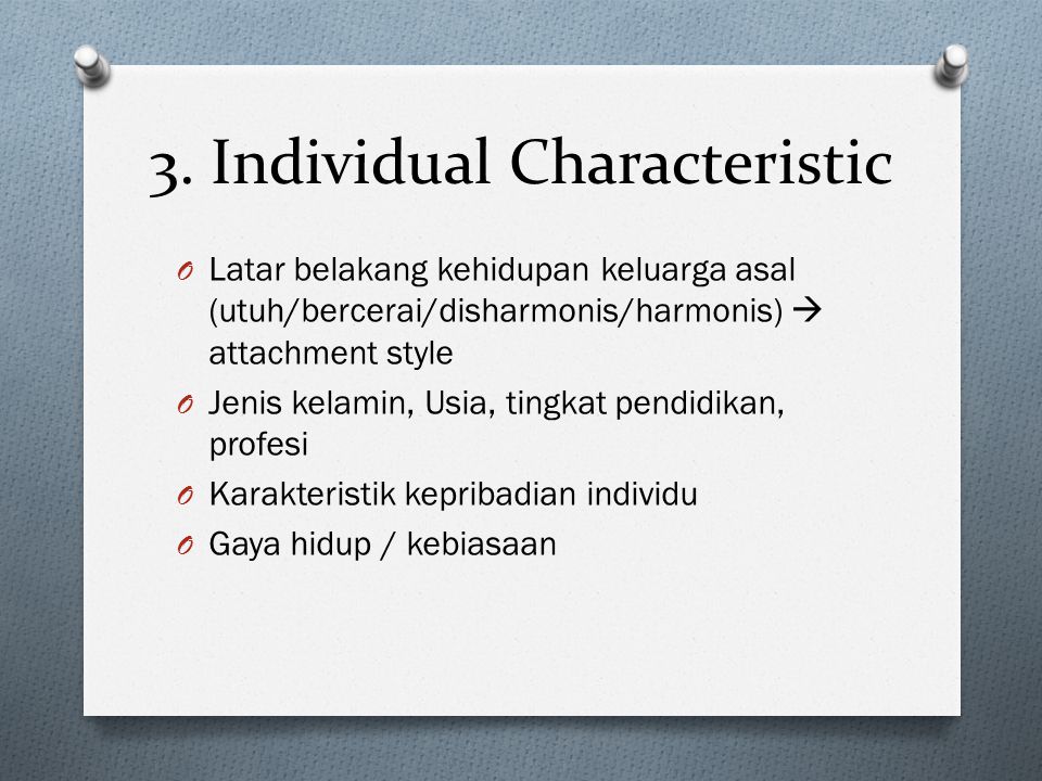 3. Individual Characteristic