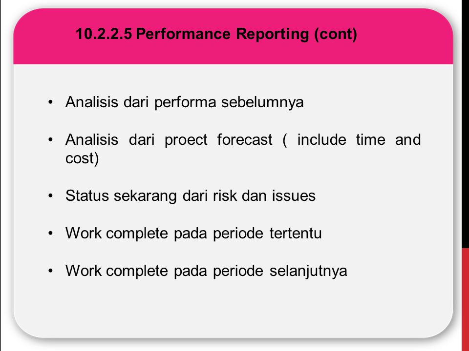 Performance report