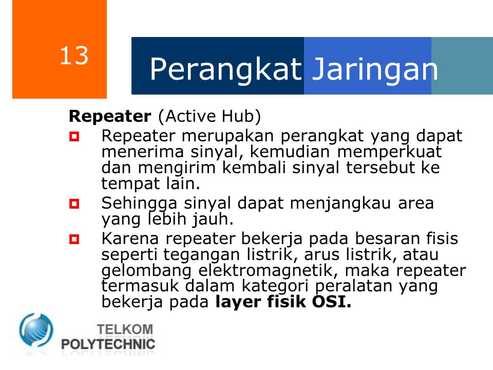 Perangkat Jaringan Repeater (Active Hub)