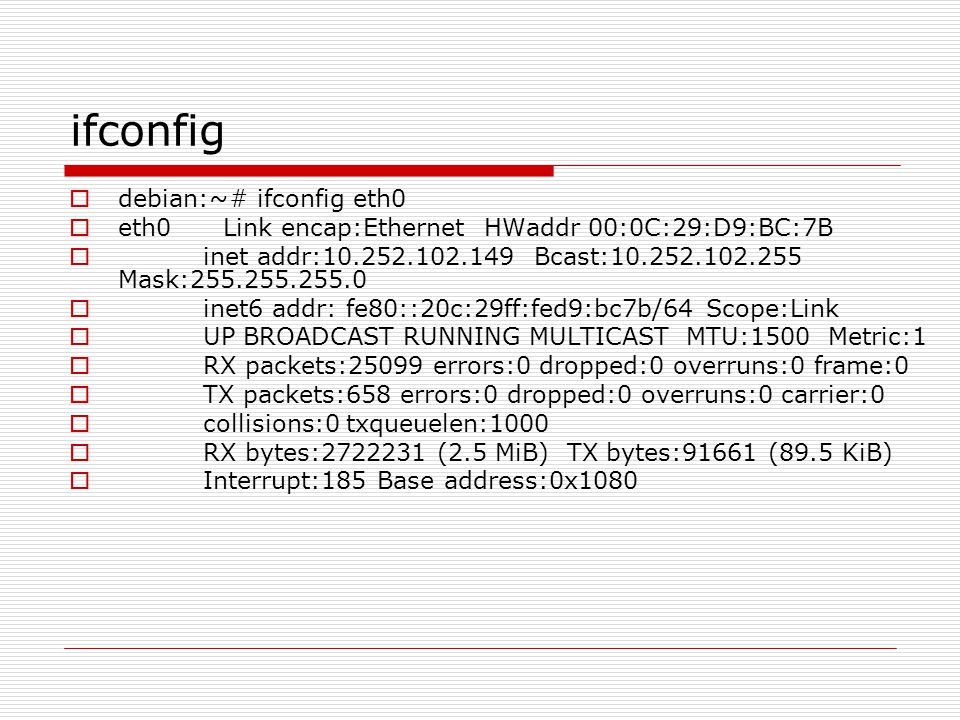 Ifconfig address