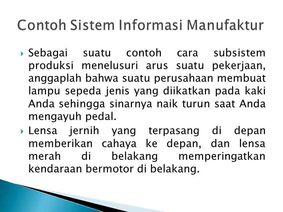 Contoh Sistem Informasi Manufaktur