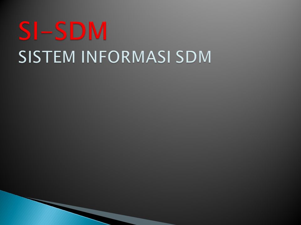 SI-SDM SISTEM INFORMASI SDM