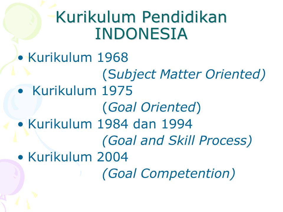 Kurikulum Pendidikan INDONESIA