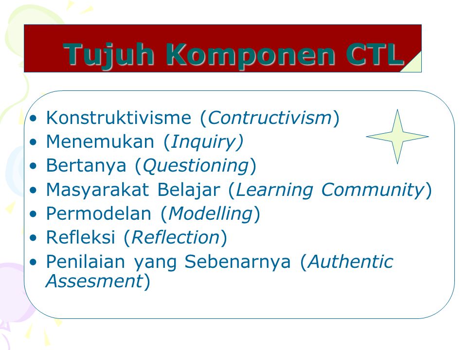 Tujuh Komponen CTL Konstruktivisme (Contructivism) Menemukan (Inquiry)