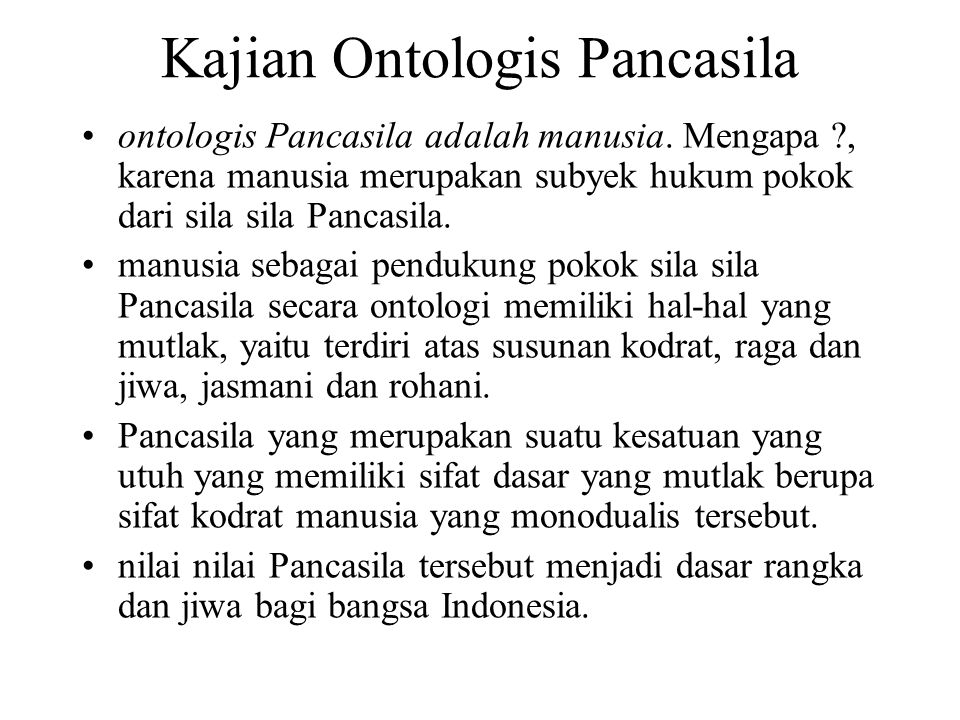 Kajian Ontologis Pancasila