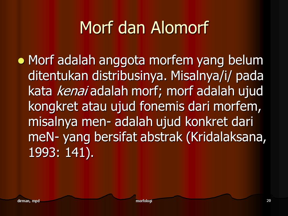 Morf dan Alomorf
