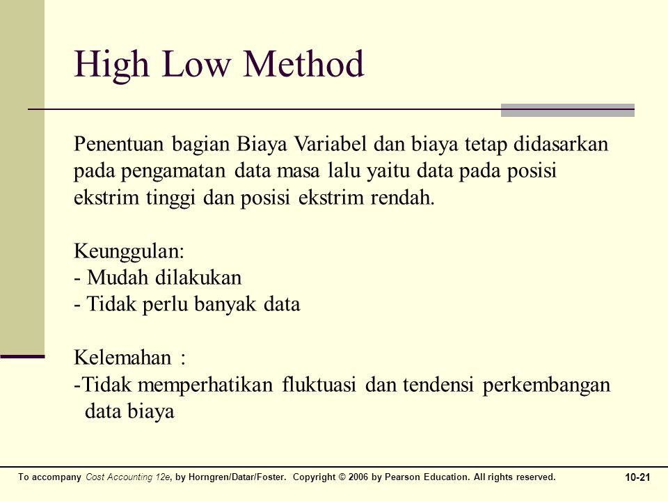 High Low Method