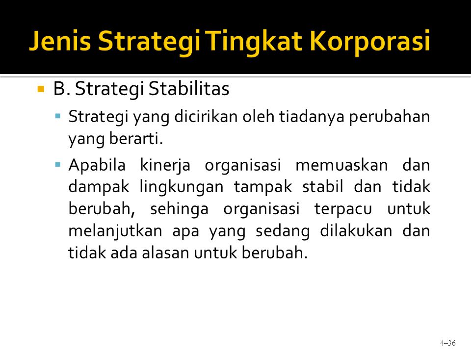 Jenis Strategi Tingkat Korporasi