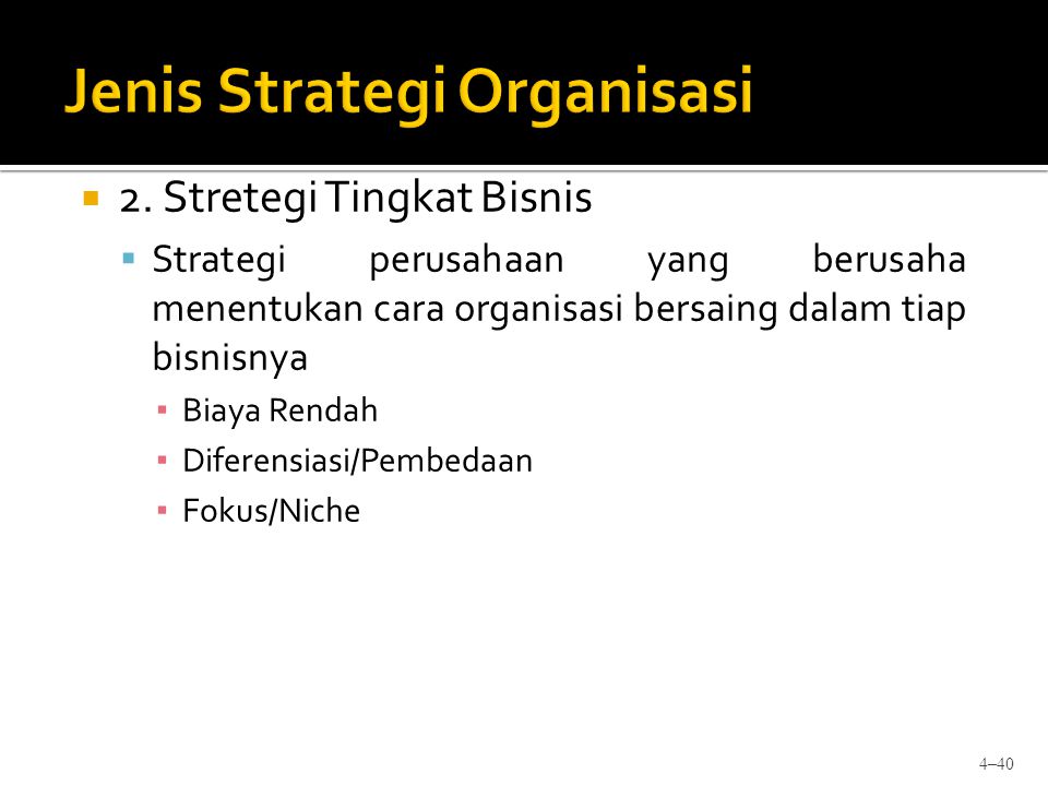 Jenis Strategi Organisasi