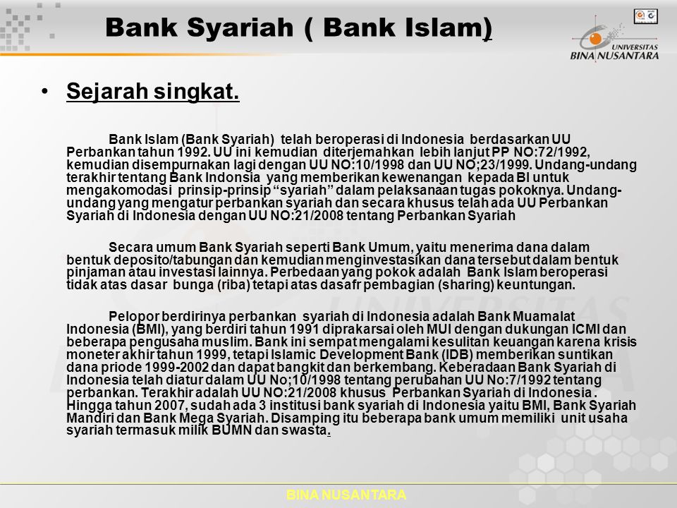 Sejarah Singkat Bank Syariah Di Indonesia Seputar Sejarah