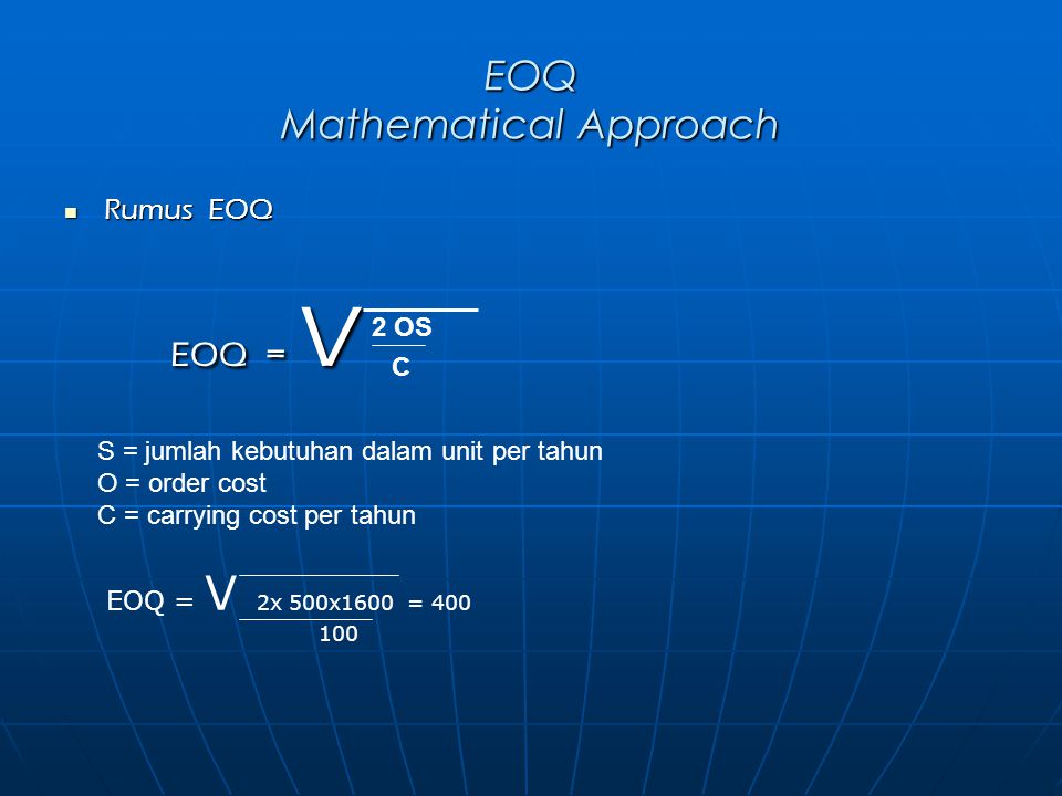 EOQ Mathematical Approach